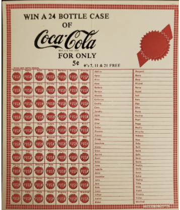 CocaCola punchboard.
