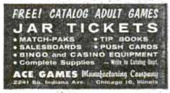 Magazine advertisement for pulltabs (jar-tickets).